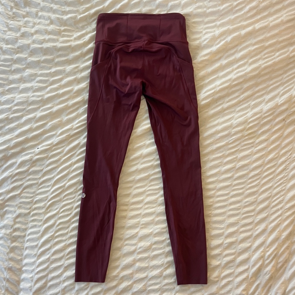 Lululemon fast and free maroon high rise tight 25” - Picture 2 of 2